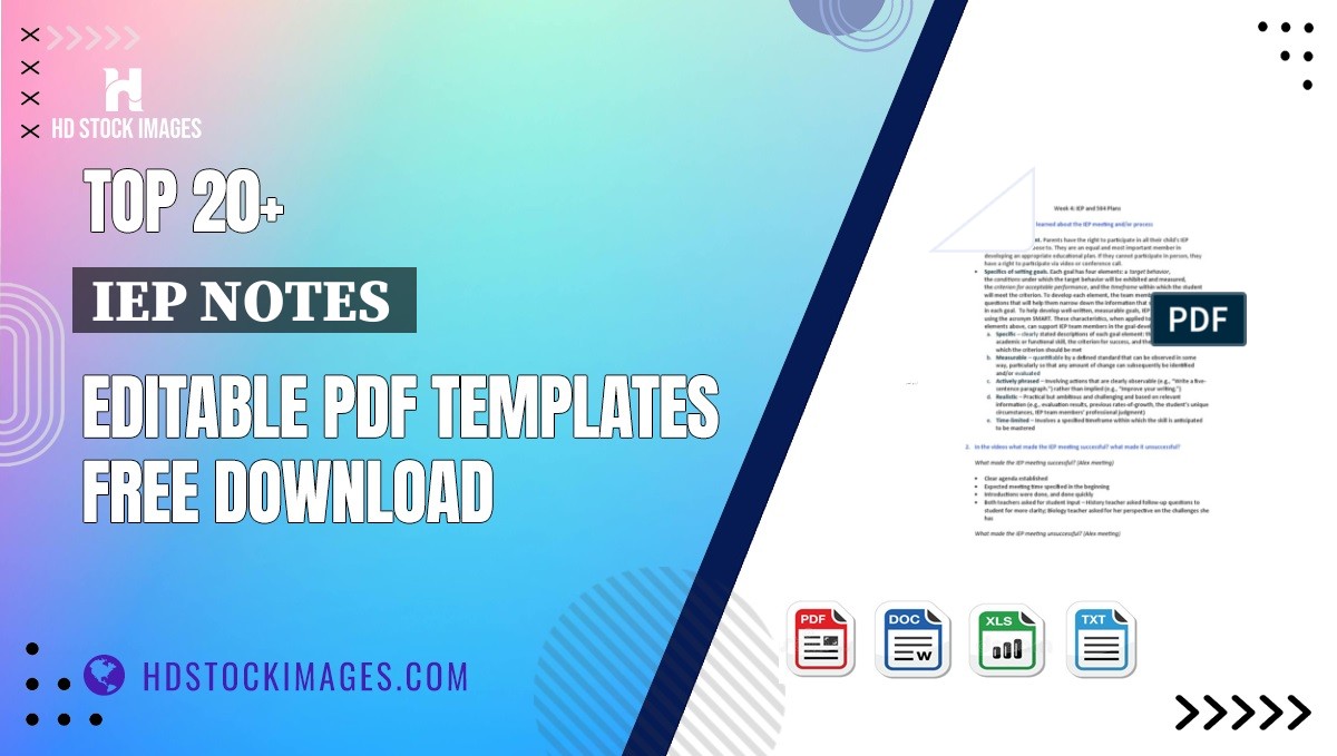 Top 20+ Iep Notes  Editable PDF Templates Free Download