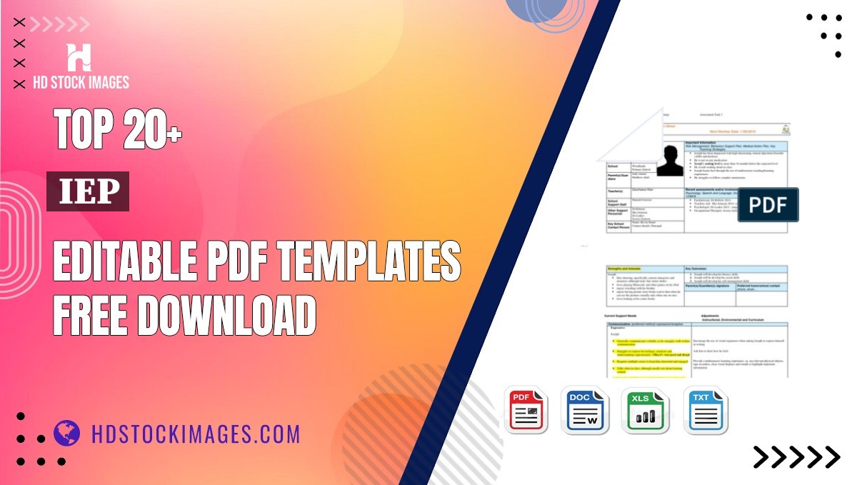 Top 20+ Iep Editable PDF Templates Free Download