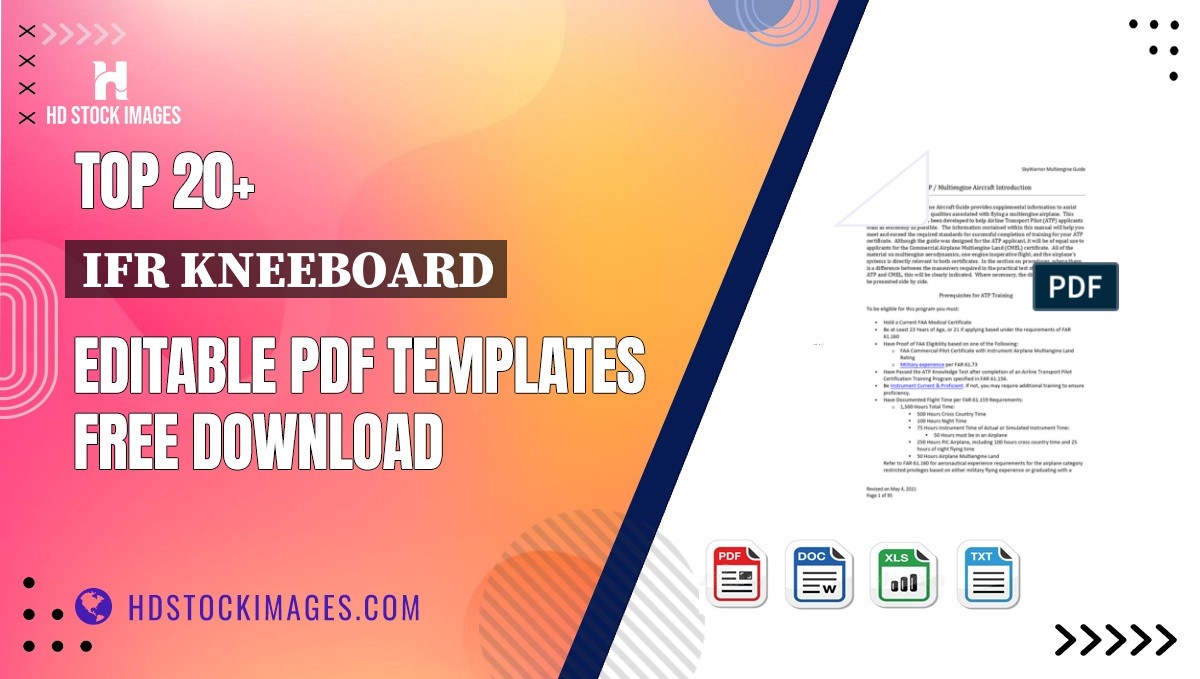 Top 20+ Ifr Kneeboard Editable PDF Templates Free Download