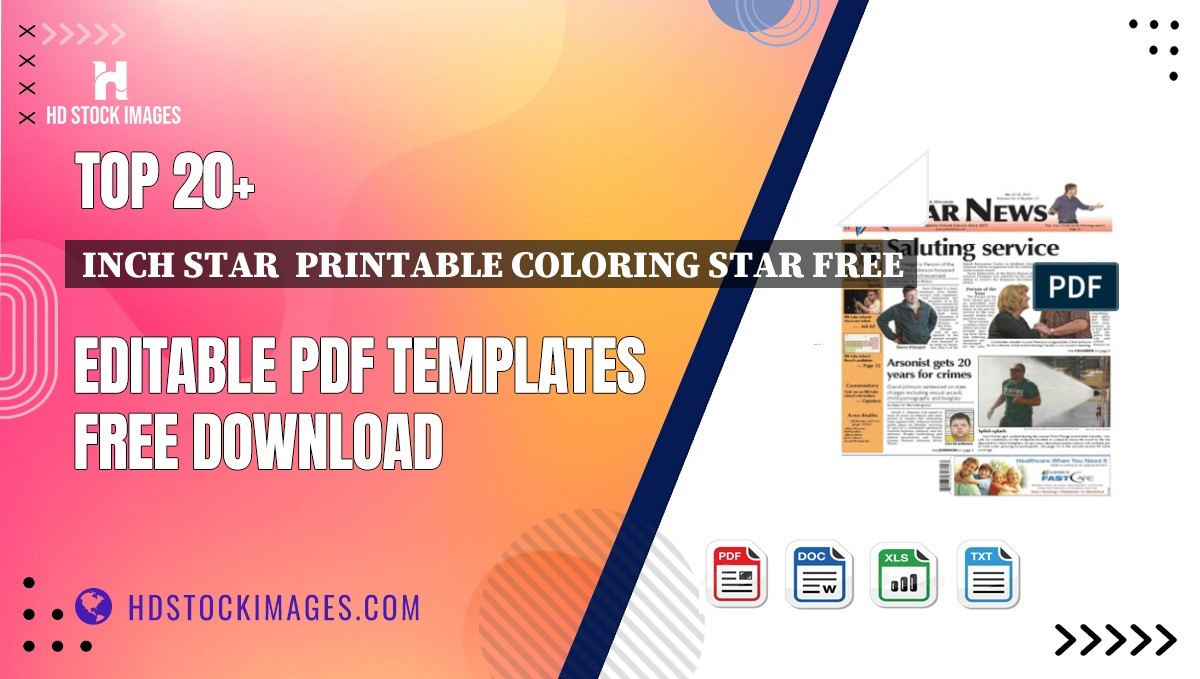 Top 20+ Inch Star  Printable Coloring Star Free Editable PDF Templates Free Download
