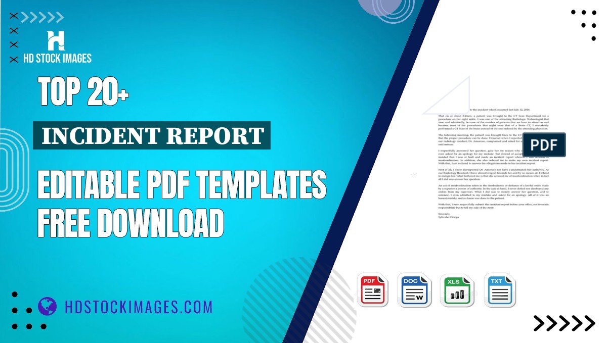 Top 20+ Incident Report Editable PDF Templates Free Download