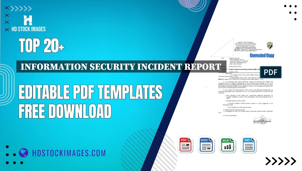 Top 20+ Information Security Incident Report  Editable PDF Templates Free Download