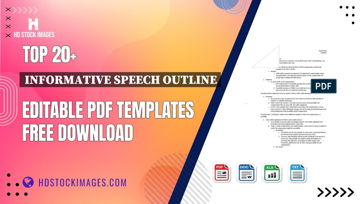 Top 20+ Informative Speech Outline Editable PDF Templates Free Download