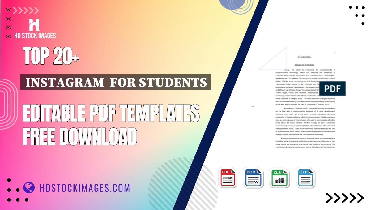 Top 20+ Instagram  For Students Editable PDF Templates Free Download