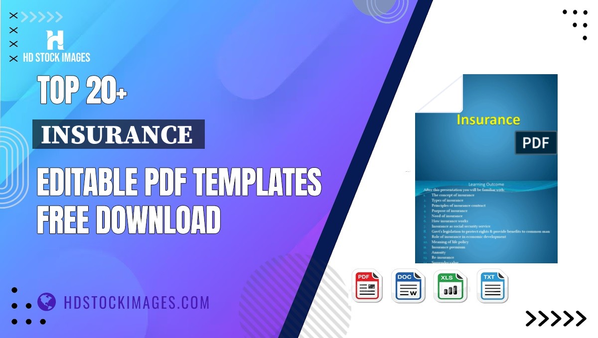 Top 20+ Insurance  Editable PDF Templates Free Download