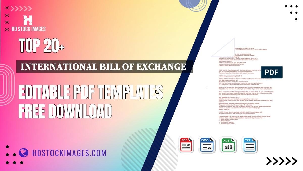 Top 20+ International Bill Of Exchange   Editable PDF Templates Free Download