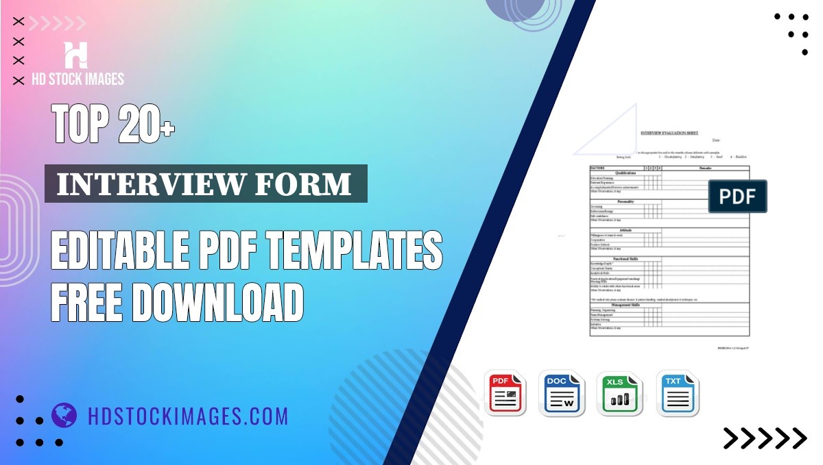 Top 20+ Interview Form  Editable PDF Templates Free Download