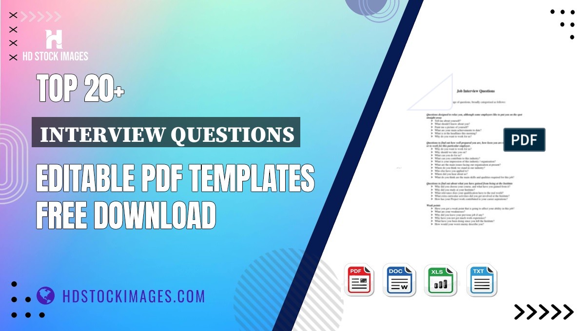 Top 20+ Interview Questions Editable PDF Templates Free Download