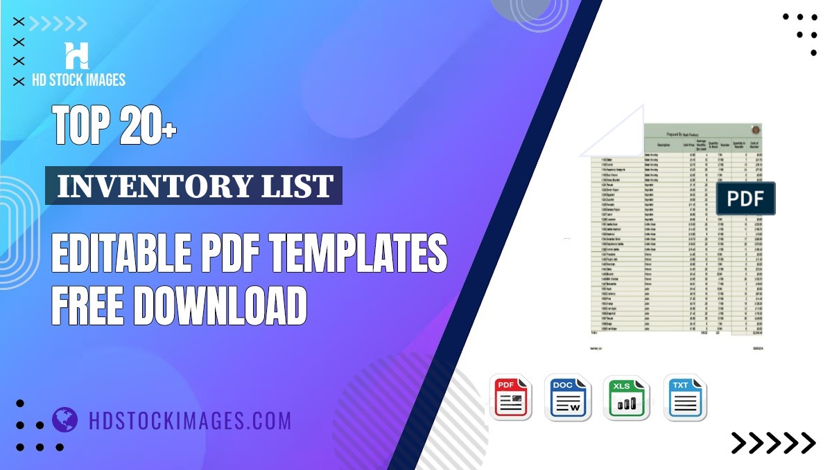 Top 20+ Inventory List Editable PDF Templates Free Download