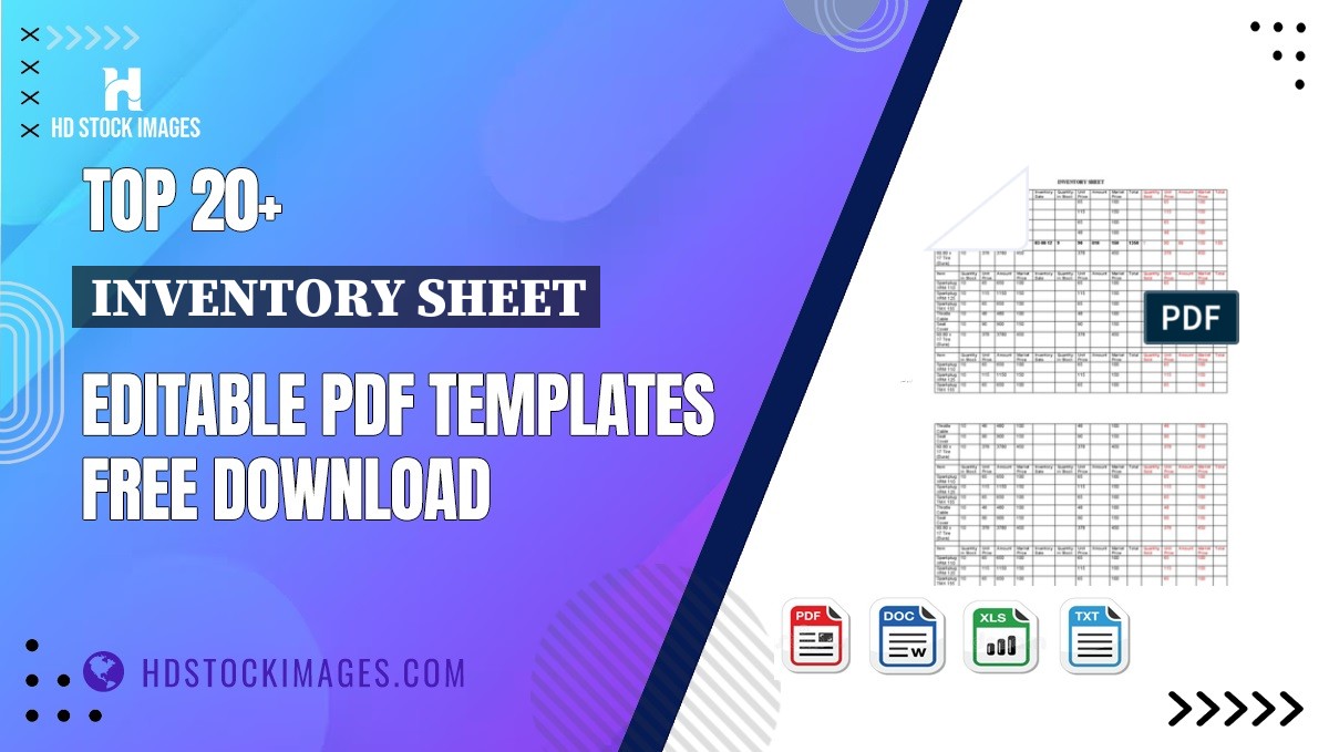 Top 20+ Inventory Sheet Editable PDF Templates Free Download