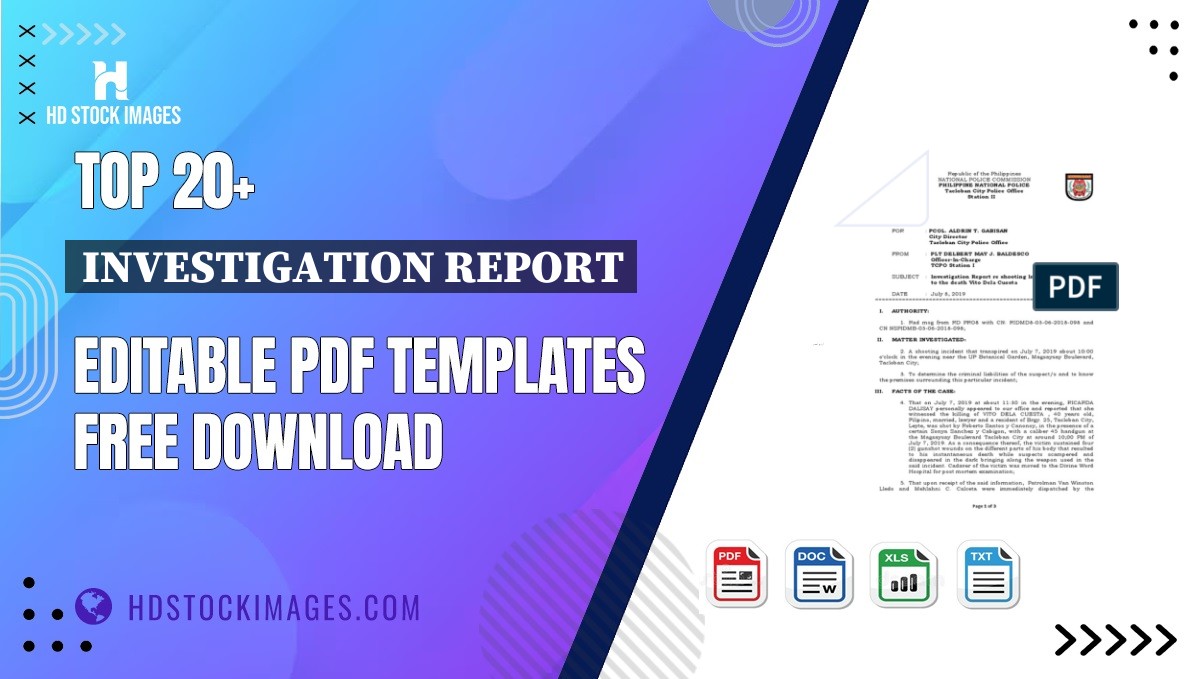 Top 20+ Investigation Report Editable PDF Templates Free Download