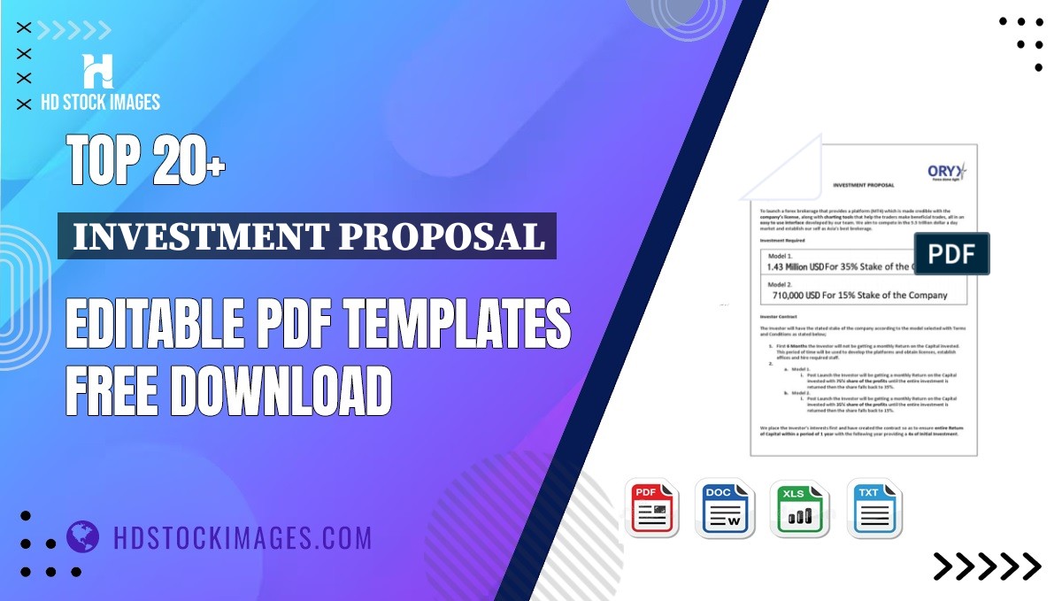 Top 20+ Investment Proposal Editable PDF Templates Free Download