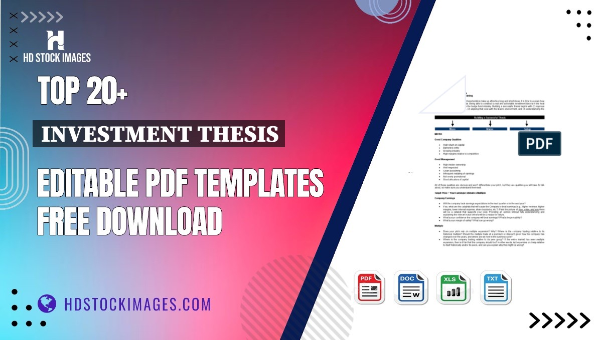 Top 20+ Investment Thesis Editable PDF Templates Free Download