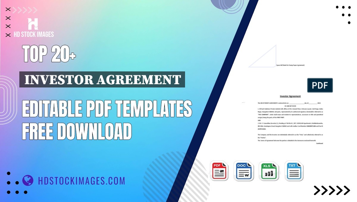 Top 20+ Investor Agreement Editable PDF Templates Free Download