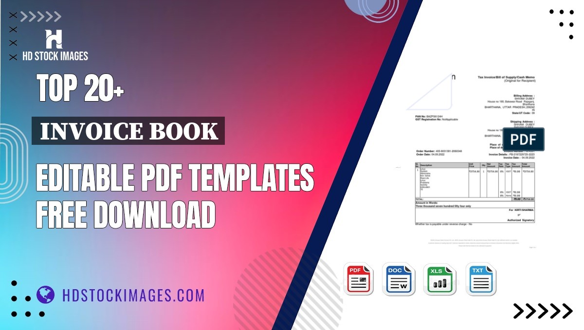 Top 20+ Invoice Book Editable PDF Templates Free Download