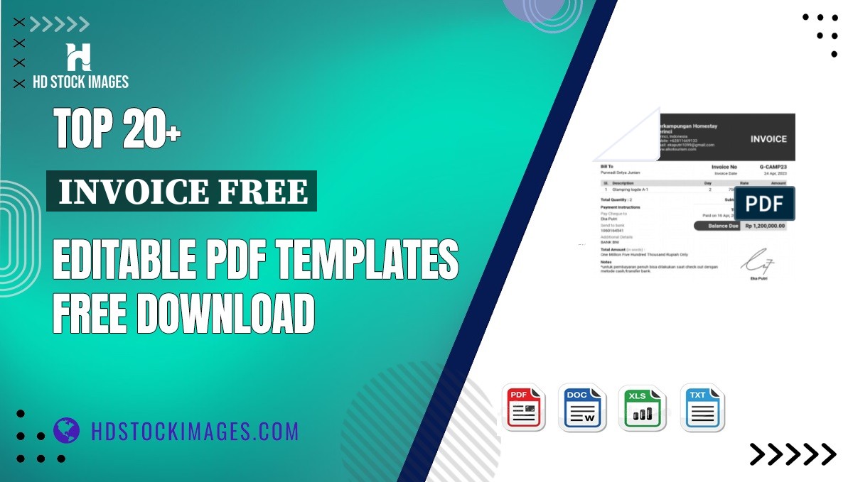 Top 20+ Invoice Free Editable PDF Templates Free Download