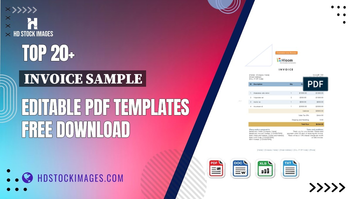 Top 20+ Invoice Sample Editable PDF Templates Free Download