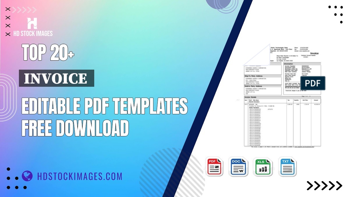 Top 20+ Invoice  Editable PDF Templates Free Download