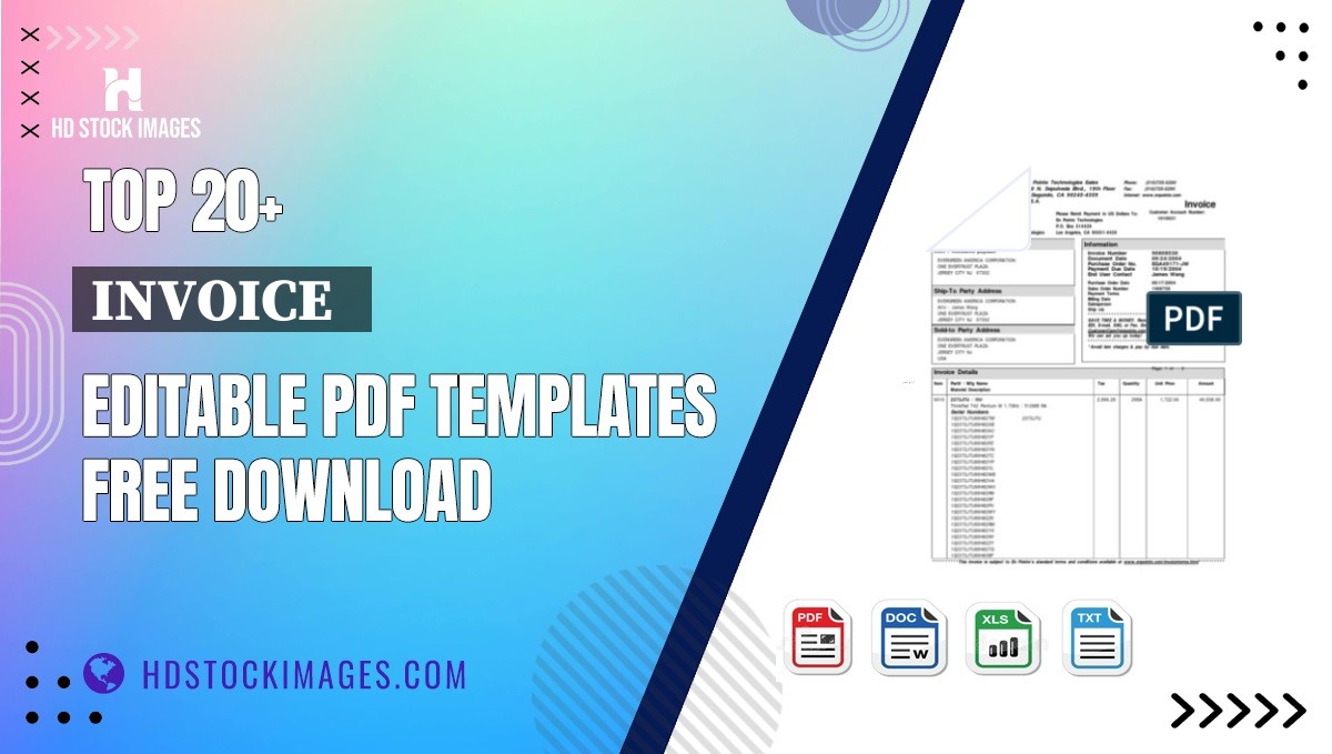 Top 20+ Invoice   Editable PDF Templates Free Download