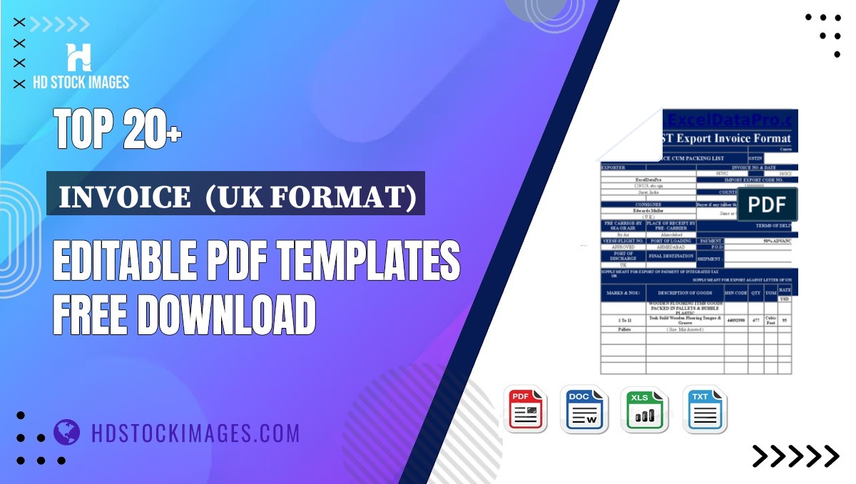 Top 20+ Invoice  (uk Format) Editable PDF Templates Free Download