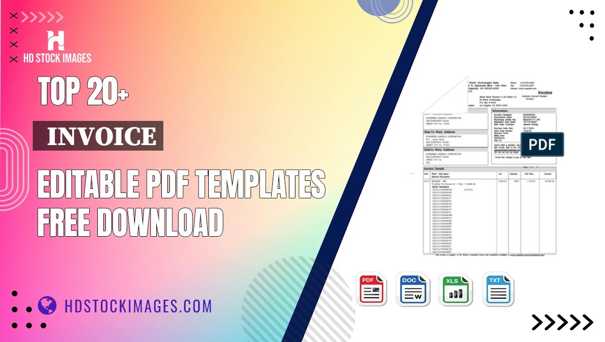 Top 20+  Invoice Editable PDF Templates Free Download