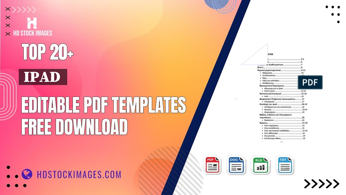 Top 20+ Ipad  Editable PDF Templates Free Download