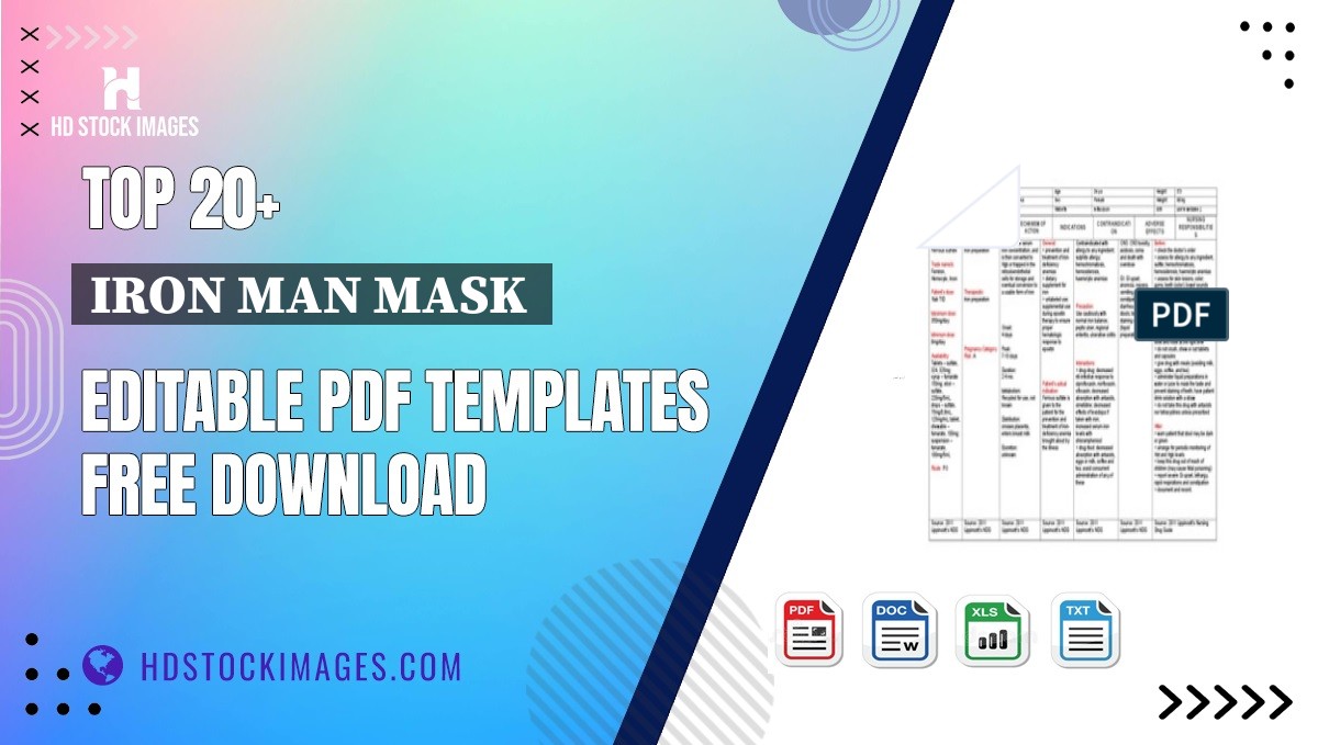 Top 20+ Iron Man Mask  Editable PDF Templates Free Download