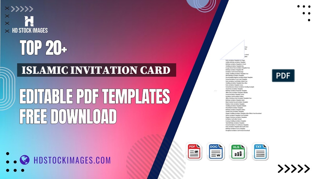 Top 20+ Islamic Invitation Card  Editable PDF Templates Free Download