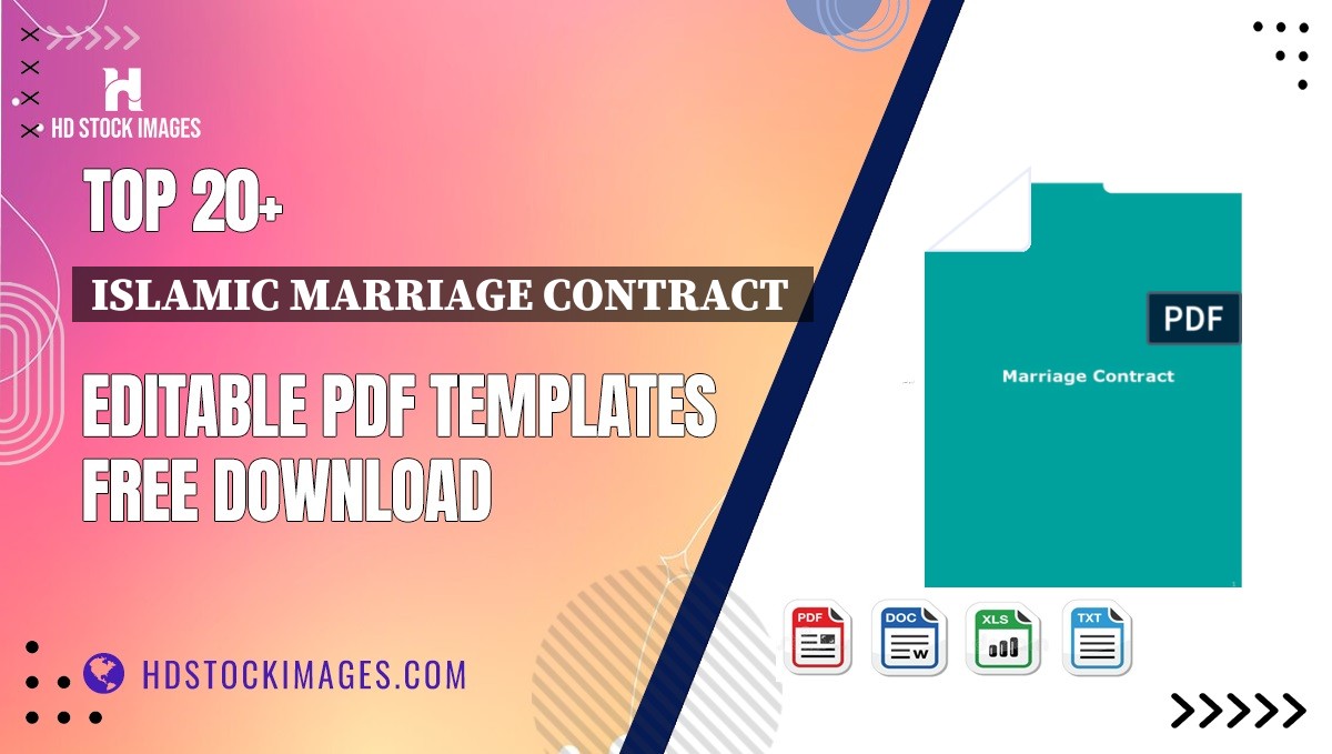 Top 20+ Islamic Marriage Contract  Editable PDF Templates Free Download