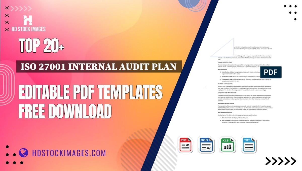 Top 20+ Iso 27001 Internal Audit Plan  Editable PDF Templates Free Download