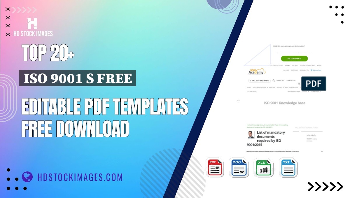 Top 20+ Iso 9001 S Free Editable PDF Templates Free Download