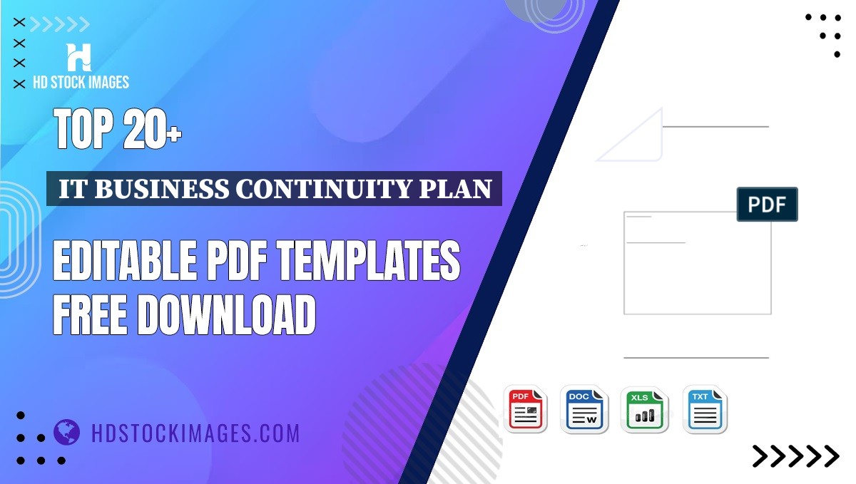 Top 20+ It Business Continuity Plan Editable PDF Templates Free Download