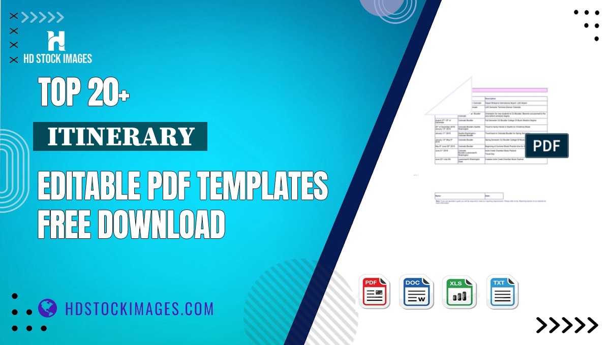 Top 20+  Itinerary  Editable PDF Templates Free Download