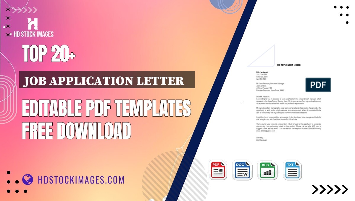 Top 20+ Job Application Letter   Editable PDF Templates Free Download