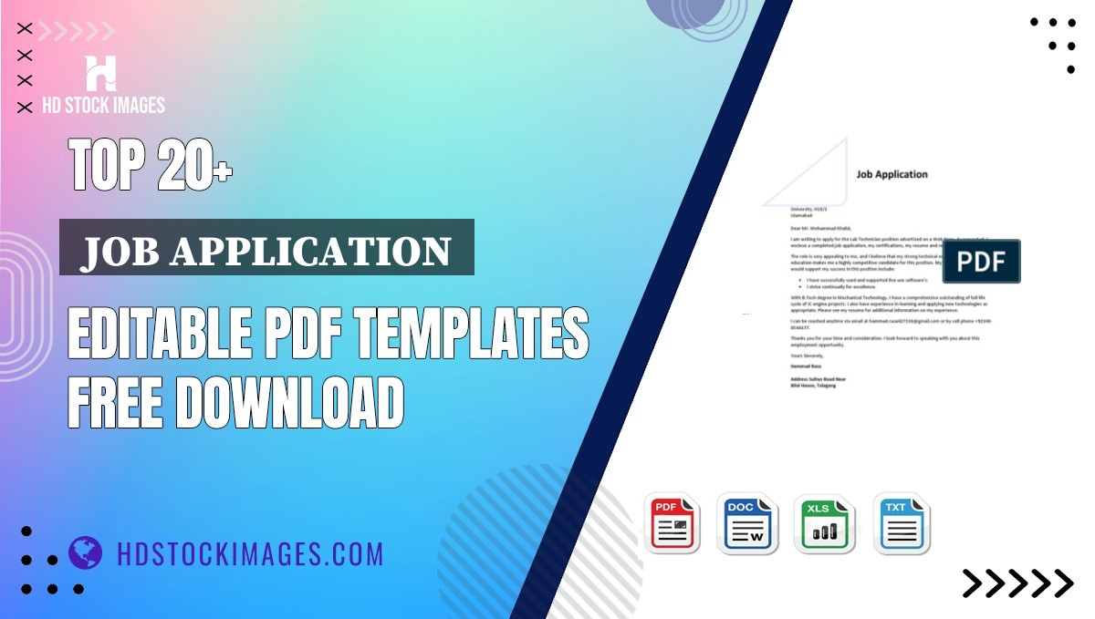 Top 20+  Job Application  Editable PDF Templates Free Download