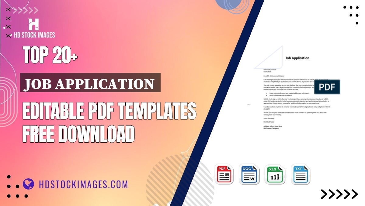 Top 20+ Job Application Editable PDF Templates Free Download