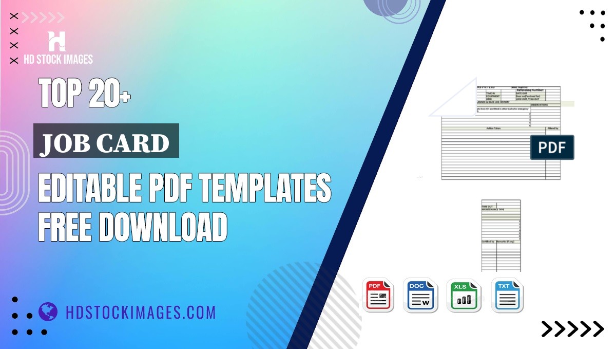 Top 20+ Job Card Editable PDF Templates Free Download