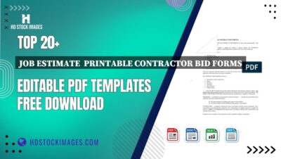 Top 20+ Job Estimate  Printable Contractor Bid Forms Editable PDF Templates Free Download