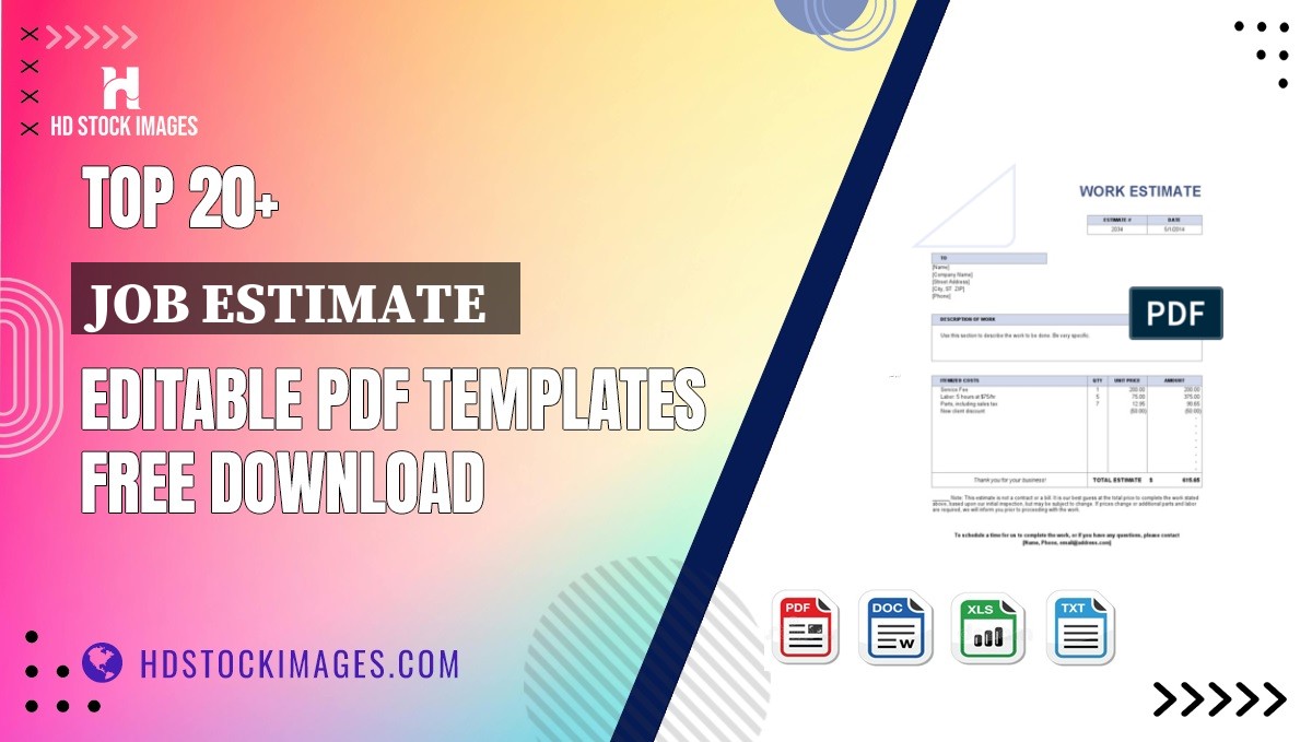 Top 20+ Job Estimate  Editable PDF Templates Free Download