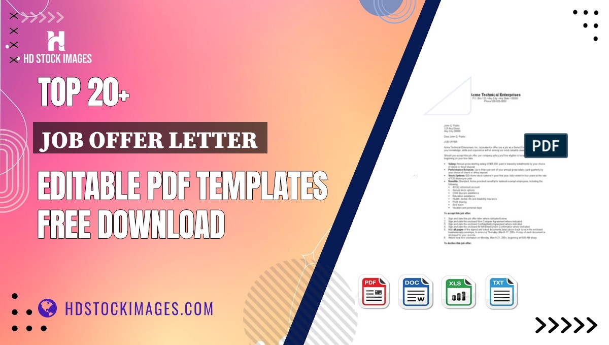 Top 20+ Job Offer Letter Editable PDF Templates Free Download