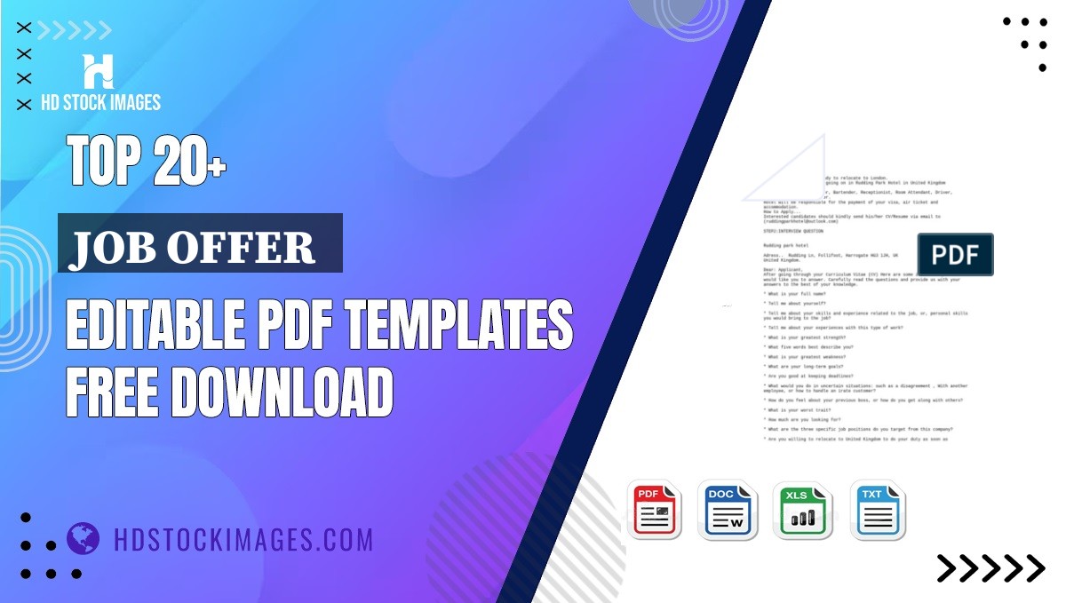 Top 20+ Job Offer  Editable PDF Templates Free Download