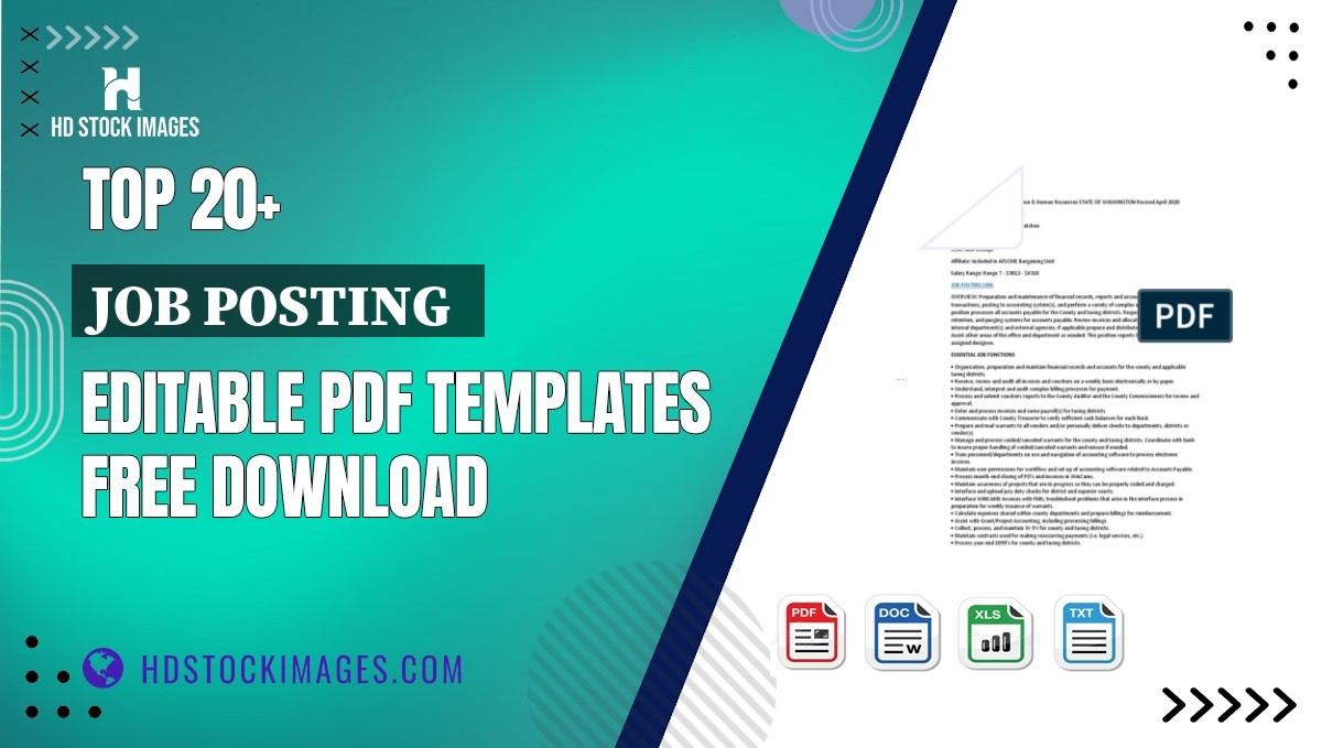 Top 20+ Job Posting  Editable PDF Templates Free Download