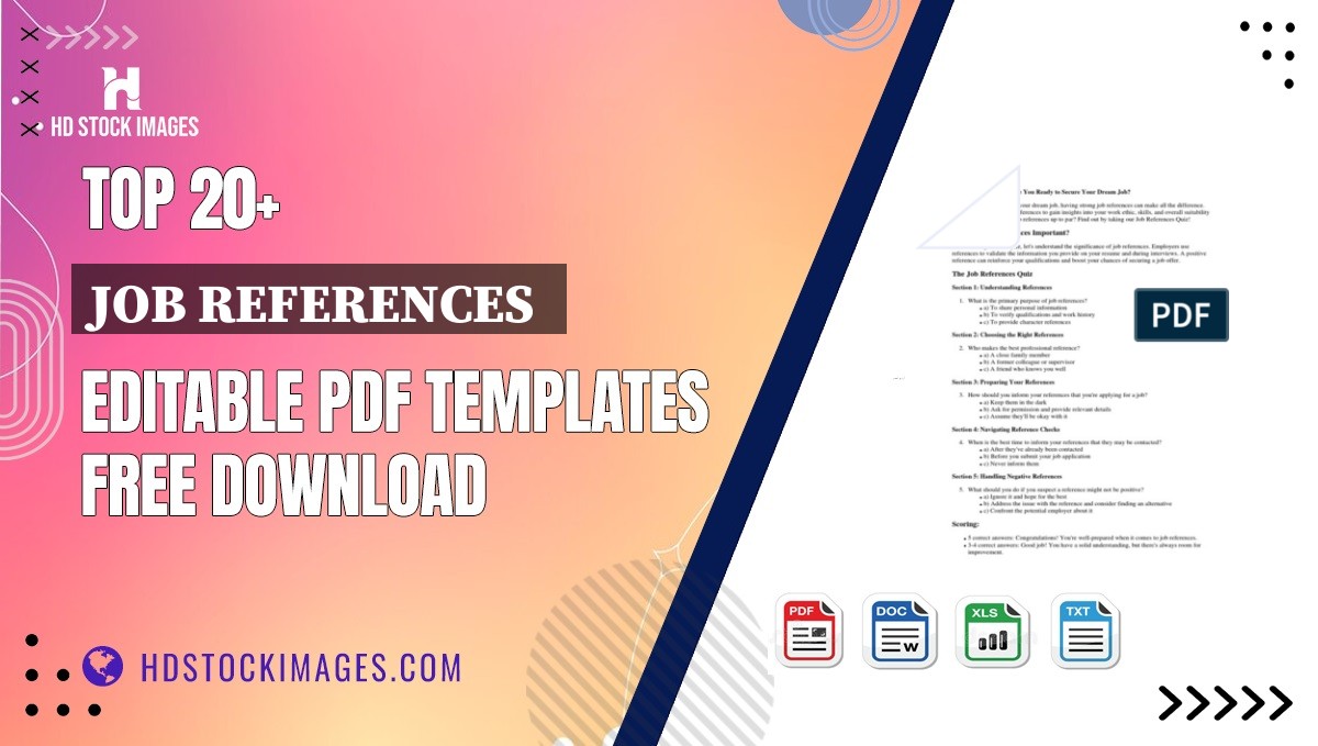 Top 20+ Job References  Editable PDF Templates Free Download