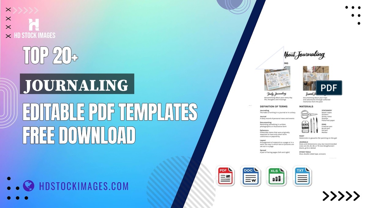 Top 20+ Journaling Editable PDF Templates Free Download