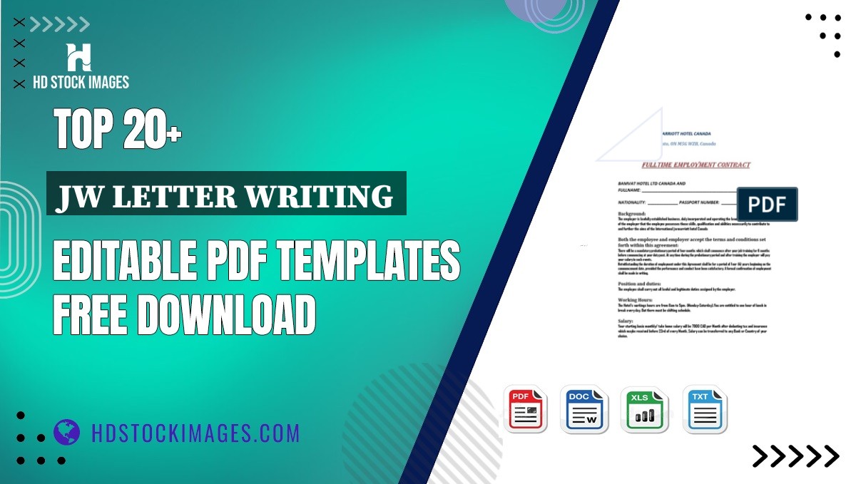 Top 20+ Jw Letter Writing Editable PDF Templates Free Download