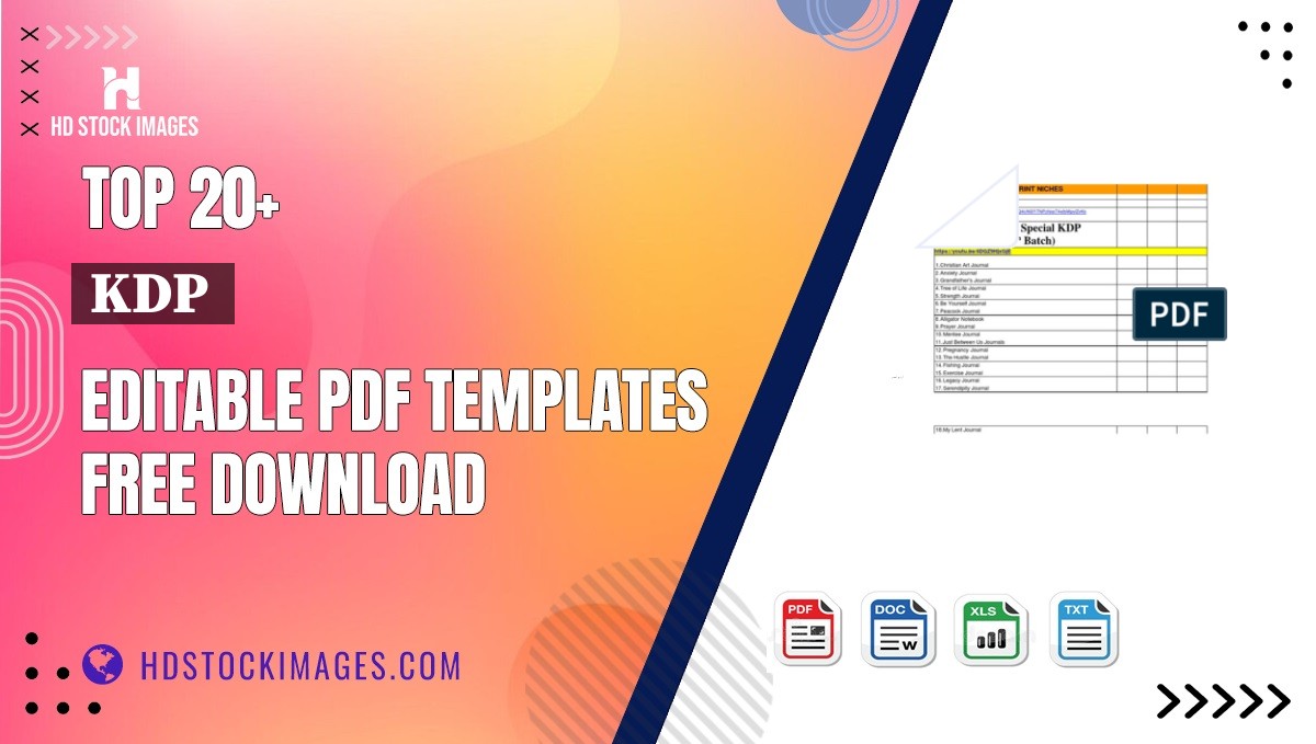 Top 20+ Kdp  Editable PDF Templates Free Download