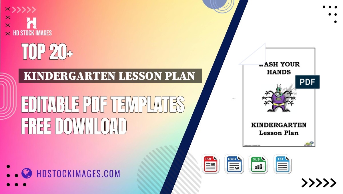 Top 20+ Kindergarten Lesson Plan  Editable PDF Templates Free Download