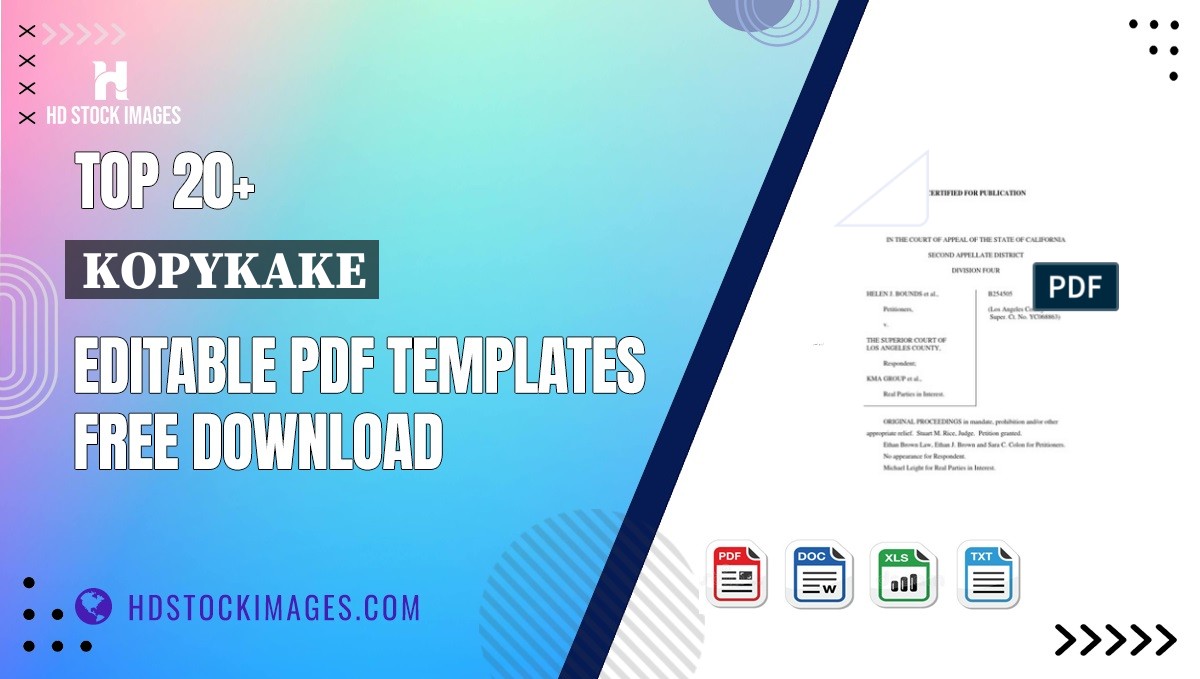 Top 20+ Kopykake Editable PDF Templates Free Download