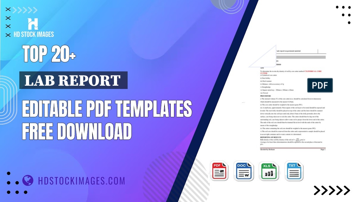 Top 20+ Lab Report  Editable PDF Templates Free Download