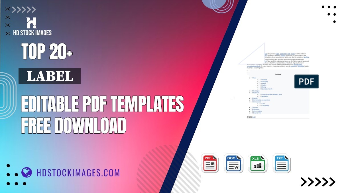 Top 20+  Label  Editable PDF Templates Free Download